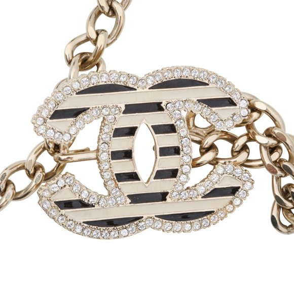 Chanel Striped CC Logo Chain Belt - Picture 2 of 4